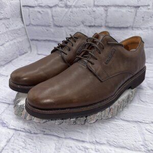 Clarks Unstructured Brown Leather Oxford Shoes Men's 12W Casual Comfort